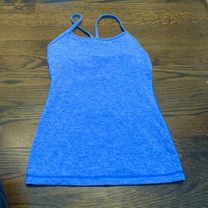 Lululemon Power Y racer back Heather blue tank